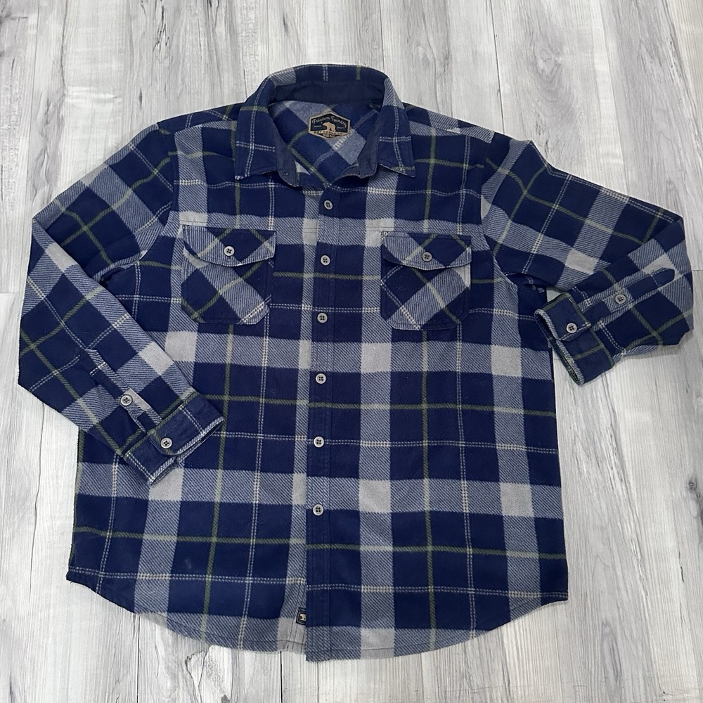 Freedom Foundry Plush Flannel Shirt‎ Size XXL Metal Buttons Blue Plaid Shacket